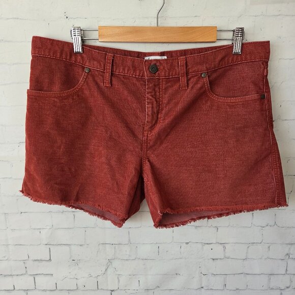 Carve Designs Oahu Size 12 Corduroy 4" Short Organic Cotton Red Coastal Cut Off - Picture 1 of 6